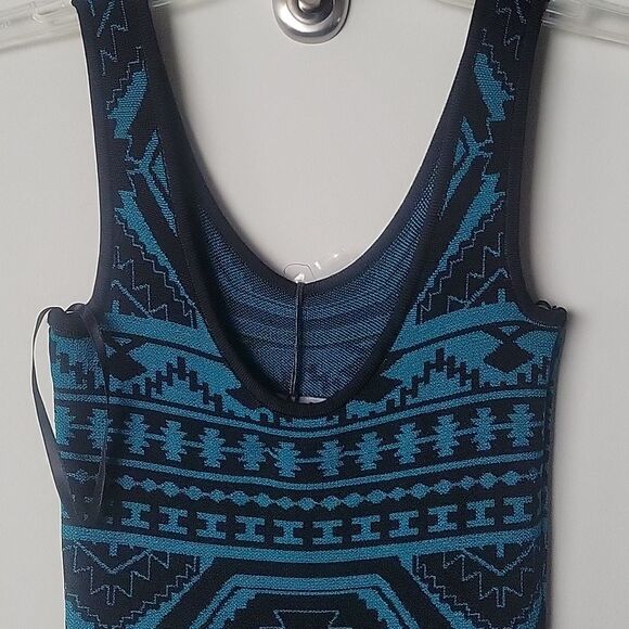 NWT Torn Ronny Kobo XS Amelie Maxi Bodycon Dress Teal fitted Stretchy Sexy Boho - Picture 7 of 12